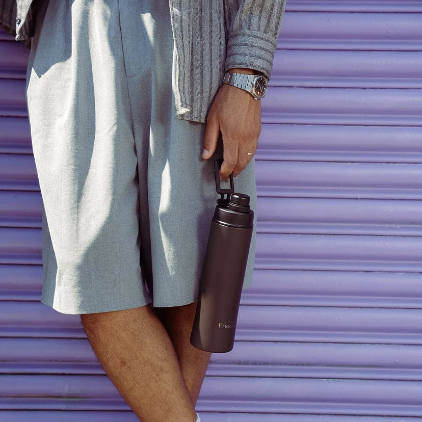 Move Ceramic Insulated Water Bottle with Titanium Straw 660ml - Espresso