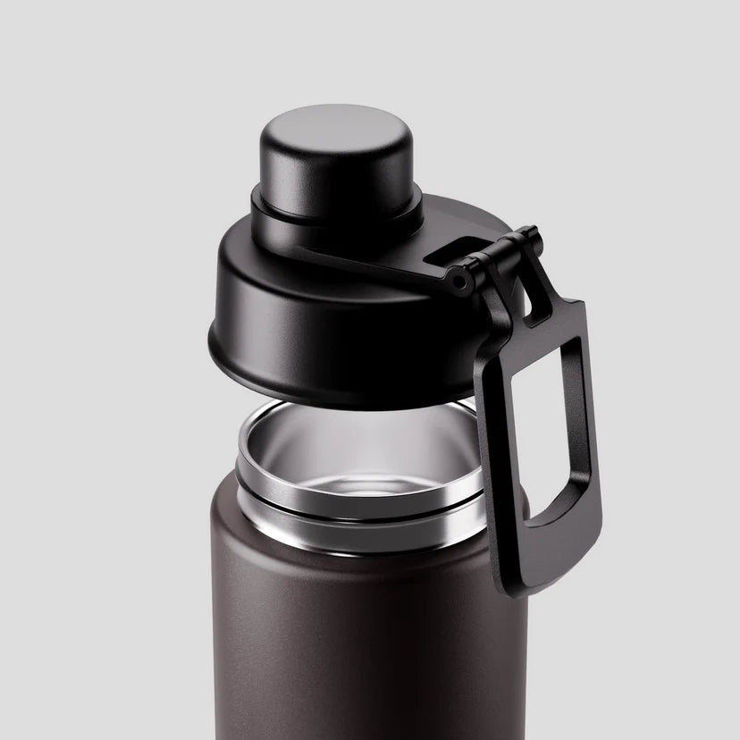 Move Ceramic Insulated Water Bottle with Titanium Straw 660ml - Espresso