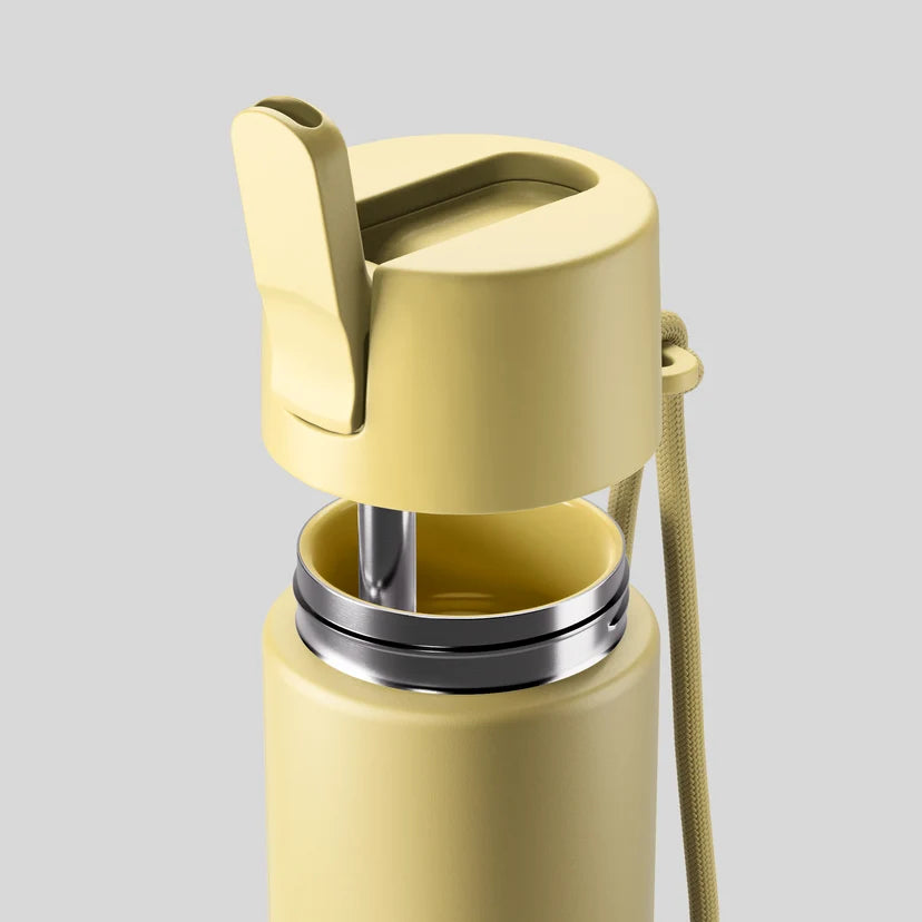 Move Ceramic Insulated Water Bottle with Titanium Straw 660ml - Limoncello
