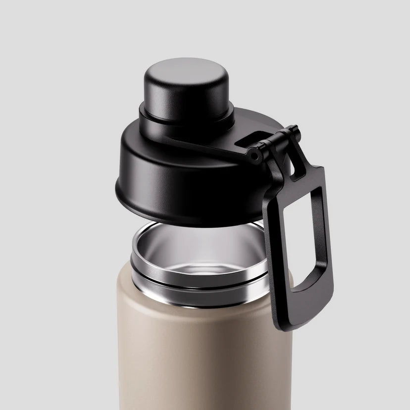 Move Ceramic Insulated Water Bottle with Titanium Straw 660ml - Oat