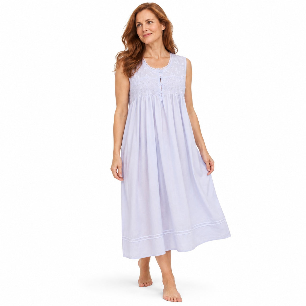 Hanna 100% Cotton Nightie - Blue