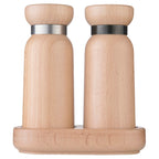 Bayeux Wood Salt and Pepper Grinder Set - Adjustable Ceramic Mechanism - Natural
