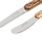 Laguiole Jean Neron 2pc Cheese Knife & Spreader Set - Olive Wood