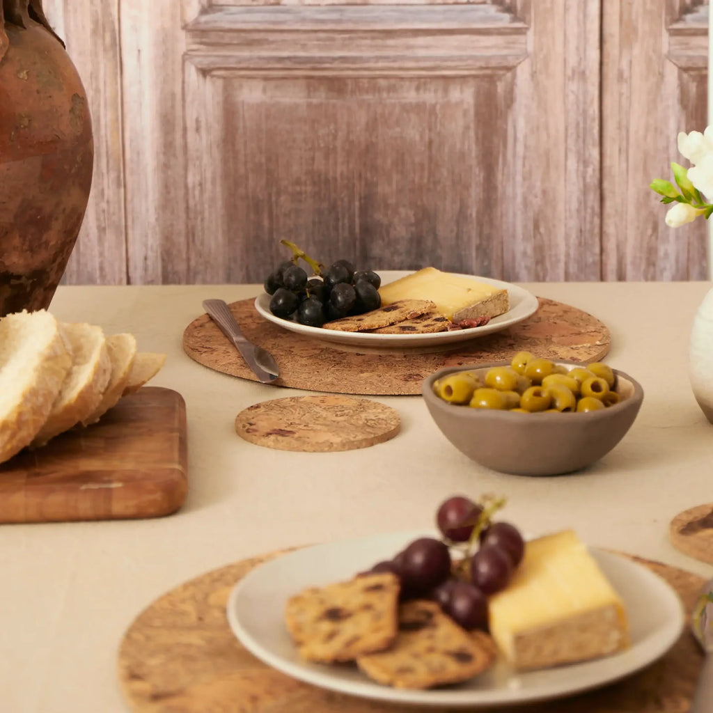 Natural Cork Placemats - Round - Set of 4