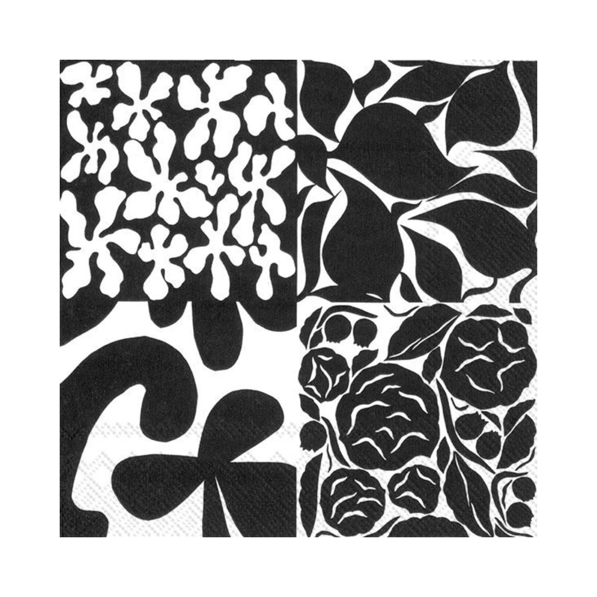 Paper Napkins Lunch Size - 33 x 33cm – Pack of 20 - Ruudut Black