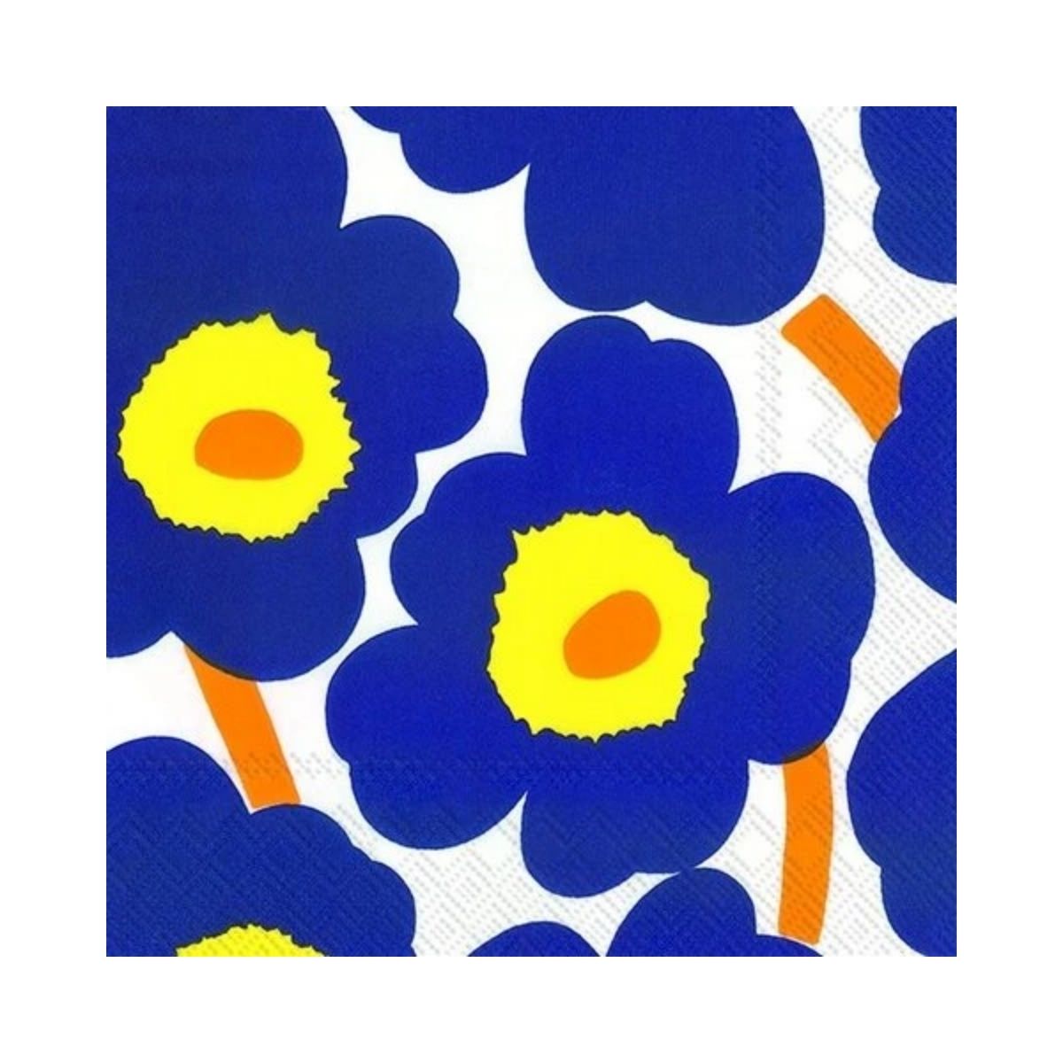 Paper Napkins Lunch Size - 33 x 33cm – Pack of 20 - Unikko Dark Blue