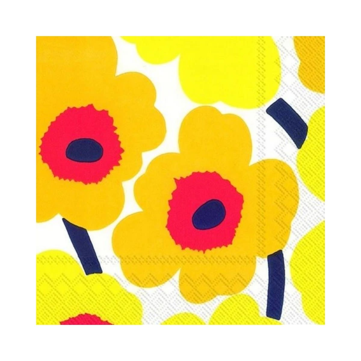 Paper Napkins Lunch Size - 33 x 33cm – Pack of 20 - Unikko Dark Yellow