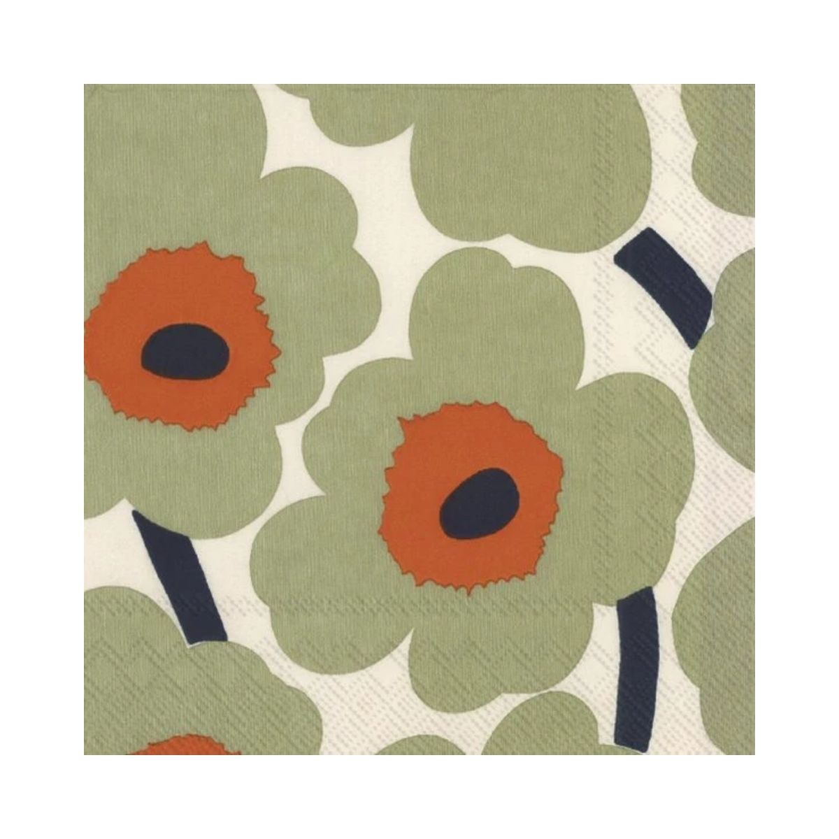 Paper Napkins Lunch Size - 33 x 33cm – Pack of 20 - Unikko Sage Orange