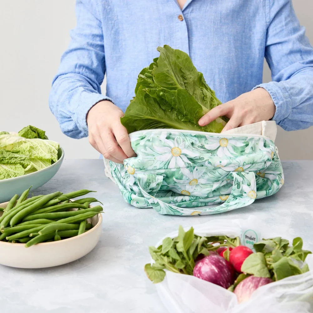 Produce Pod Reusable Vegetable Storage Bag for Fridge - Flannel Flower