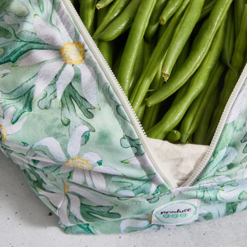 Produce Pod Reusable Vegetable Storage Bag for Fridge - Flannel Flower