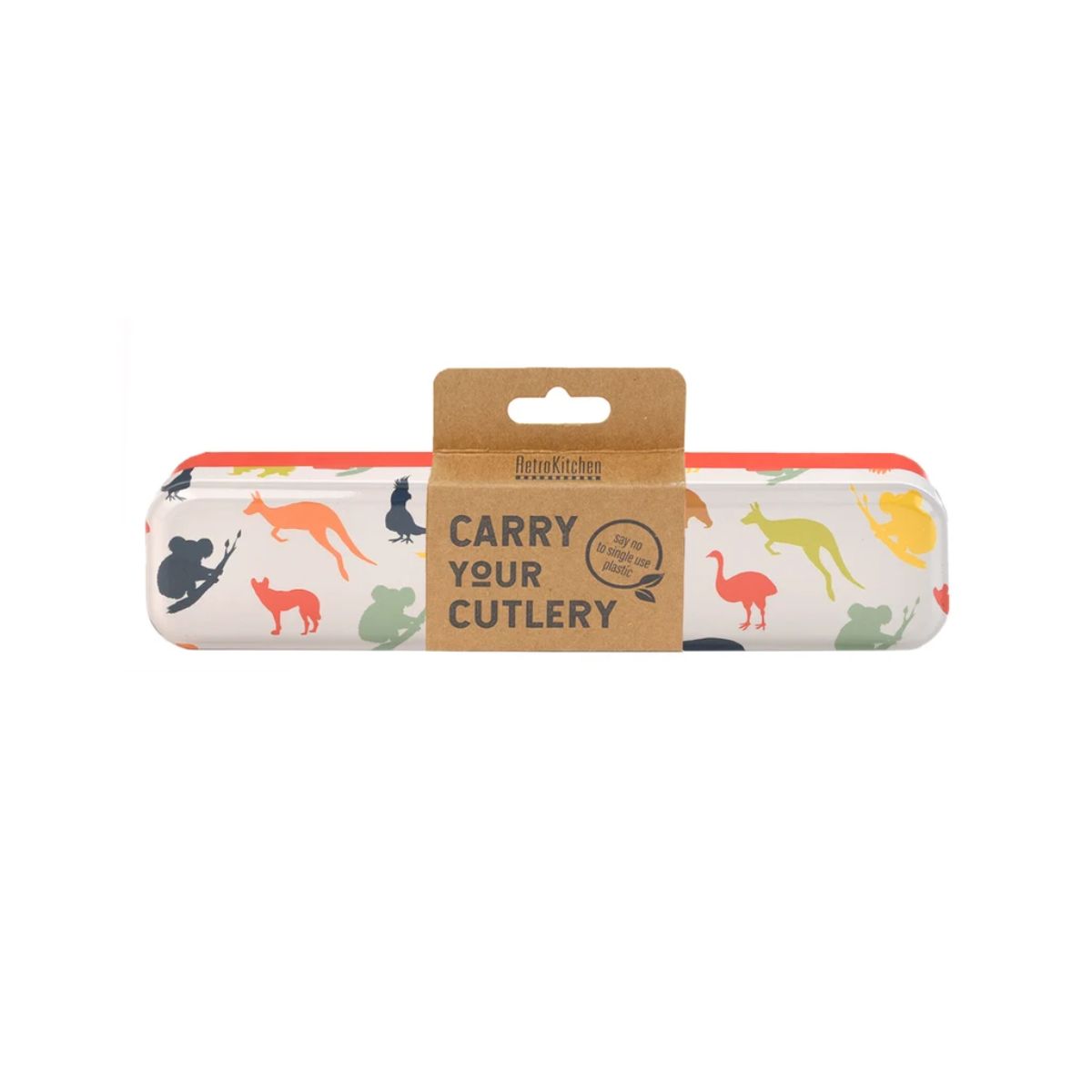 RetroKitchen Carry Your Cutlery – Reusable Travel Cutlery Set - Aussie Animals