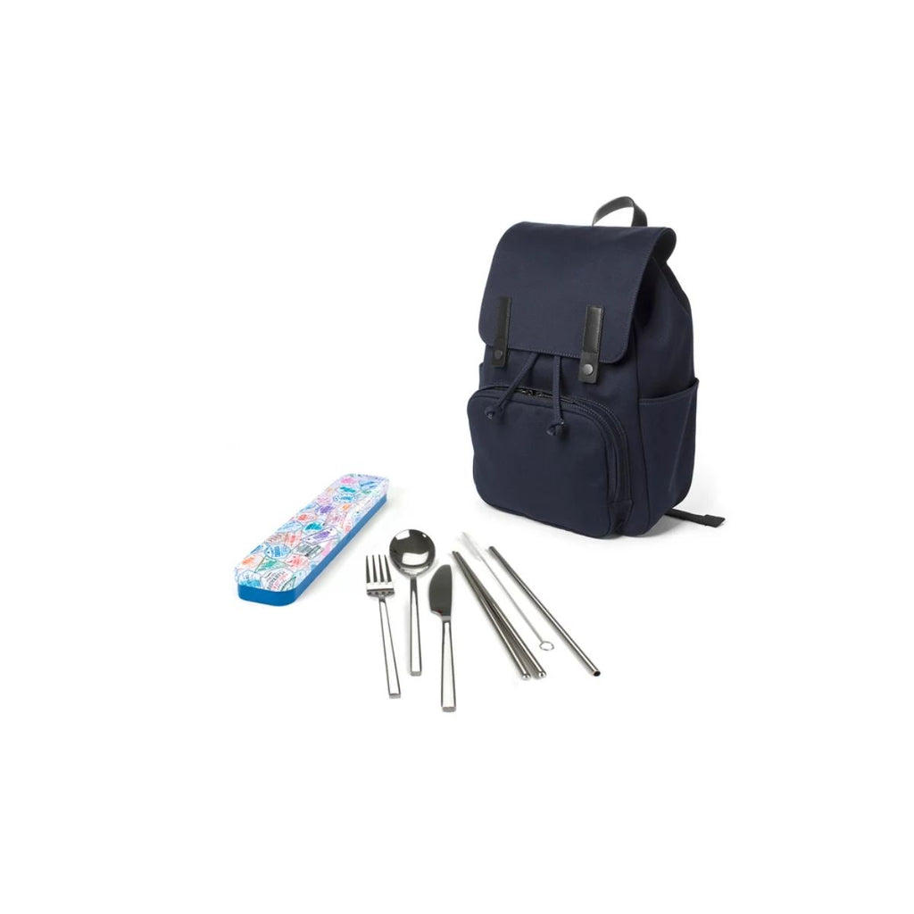 RetroKitchen Carry Your Cutlery – Reusable Travel Cutlery Set - Passport Stamps