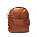 Rugged Hide Leather Backpack - Bern Brandy Tan