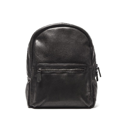 Rugged Hide Leather Backpack - Bern Black
