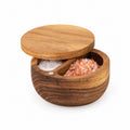 Salt Pig DUO Wooden Salt Container - 12.5cm Rubber Wood