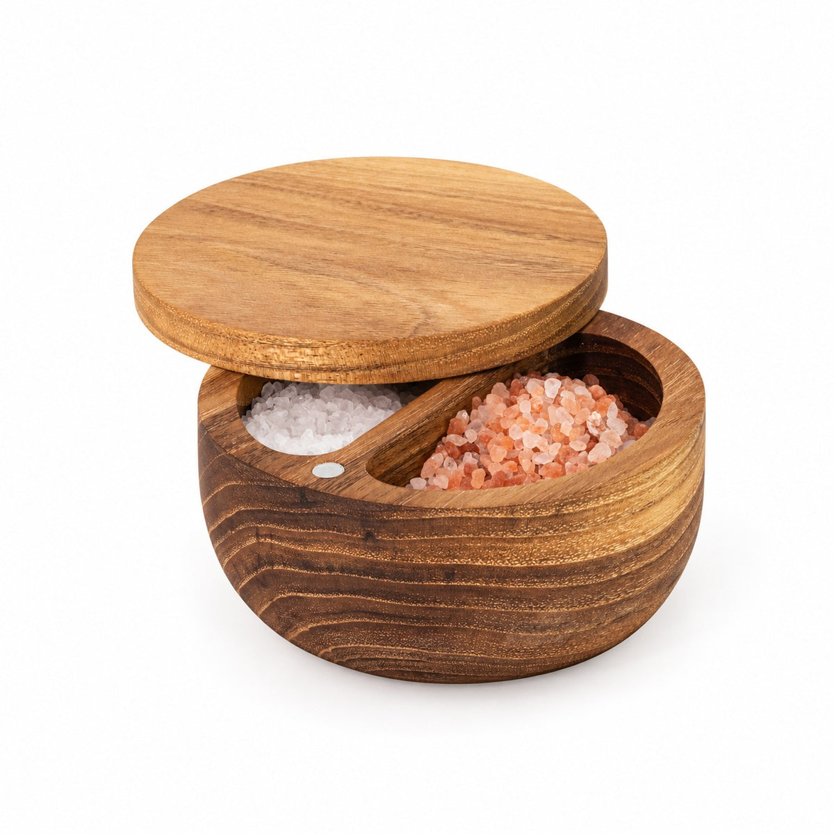 Salt Pig DUO Wooden Salt Container - 12.5cm Rubber Wood