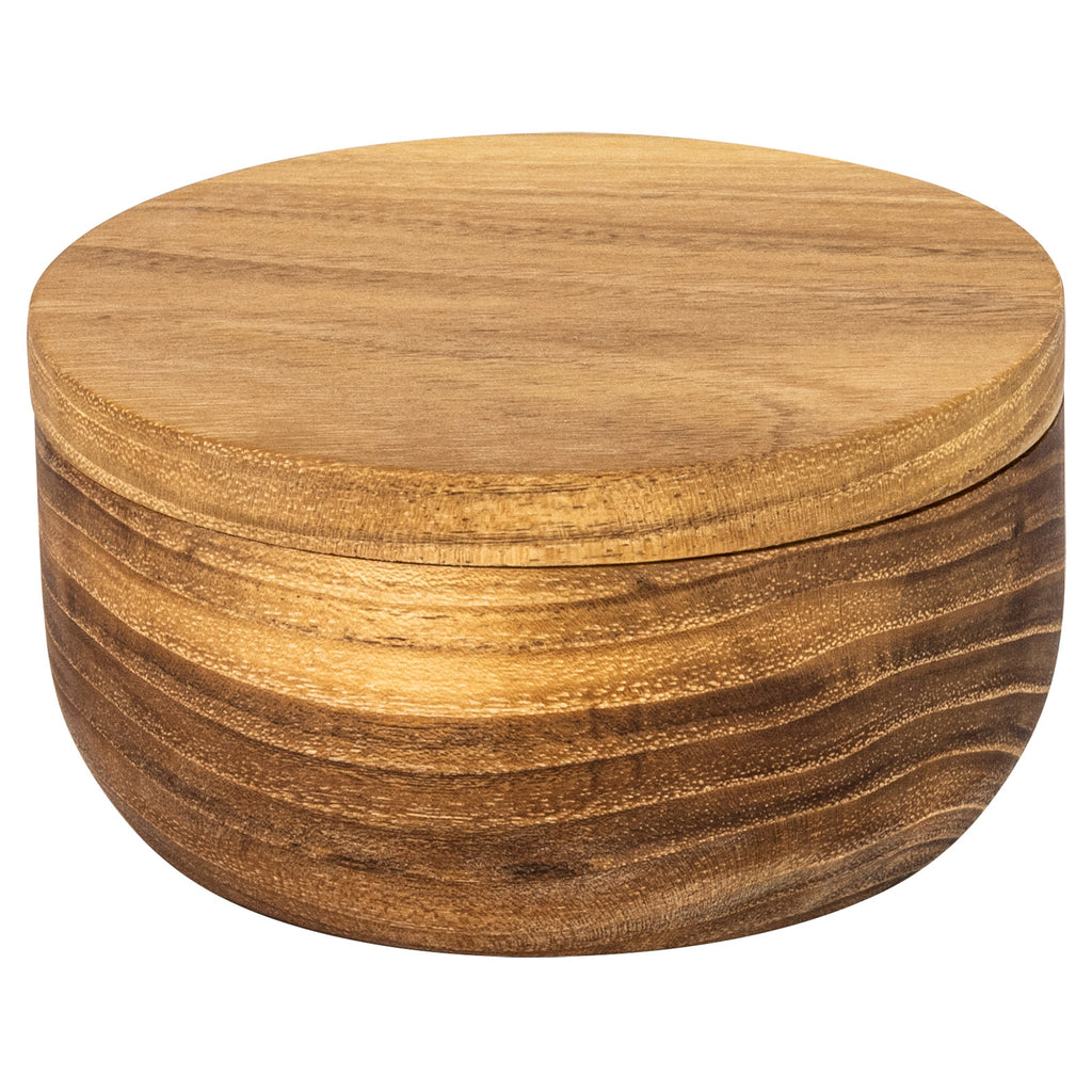 Salt Pig DUO Wooden Salt Container - 12.5cm Rubber Wood