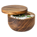 Salt Pig Wooden Salt Container - 10cm Rubber Wood