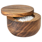Salt Pig Wooden Salt Container - 10cm Rubber Wood