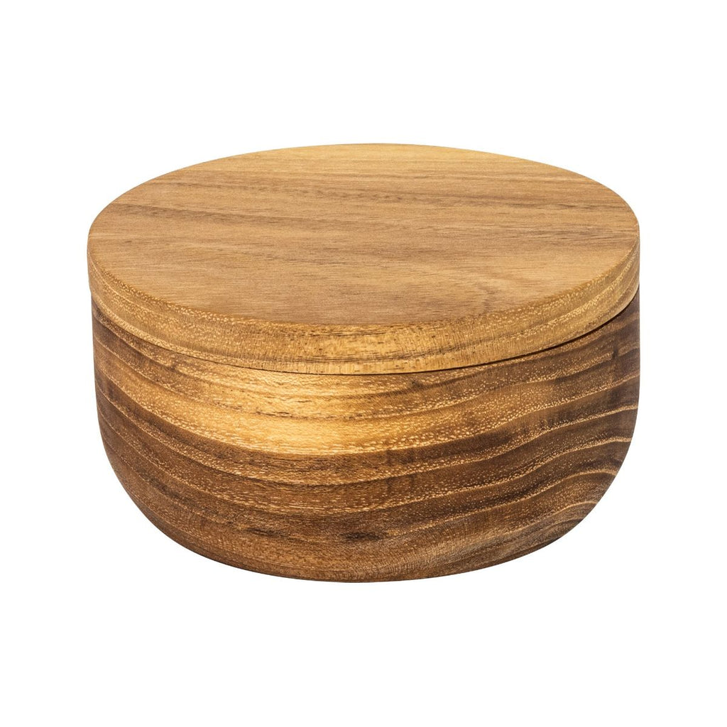 Salt Pig PLUS Wooden Salt Container - 11.5cm Rubber Wood