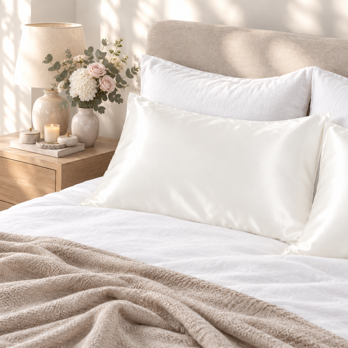 Silk Magnolia Premium 100% Mulberry Silk Pillowcase – Ivory