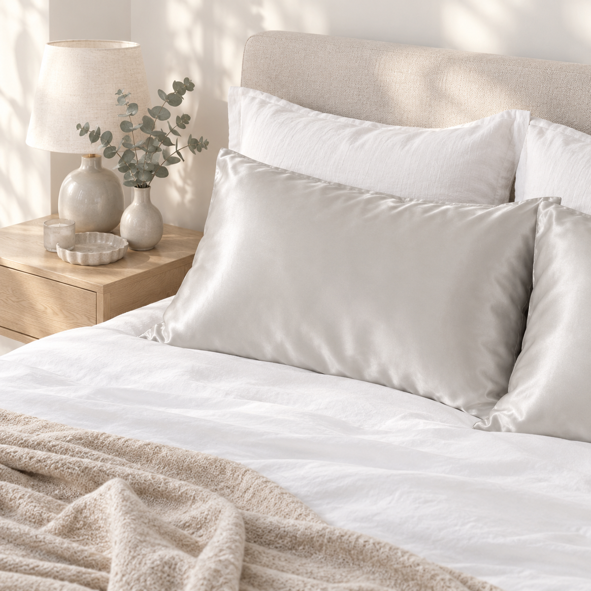 Silk Magnolia Premium 100% Mulberry Silk Pillowcase – Oyster