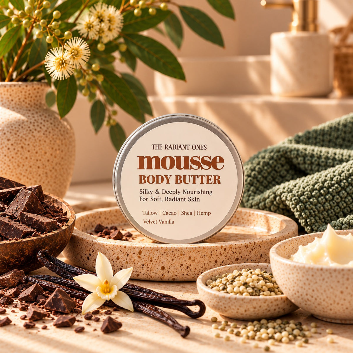 Mousse Body Butter – Natural Tallow, Cacao & Shea Moisturiser – 150g