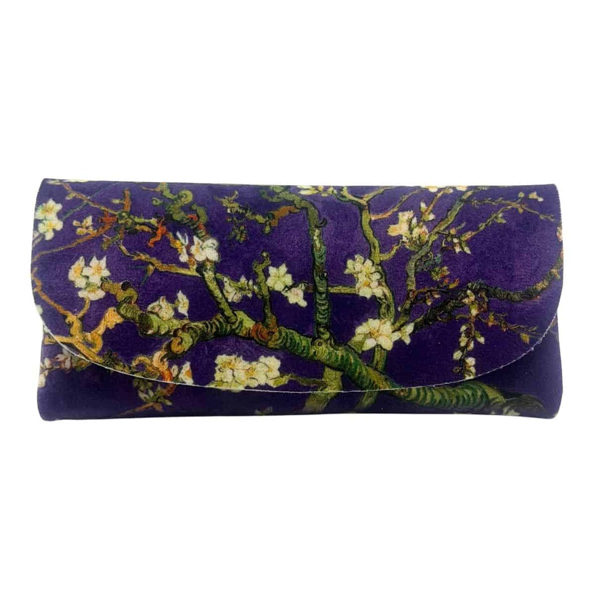 Velour Soft Glasses Case - Almond Blossom Blueberry