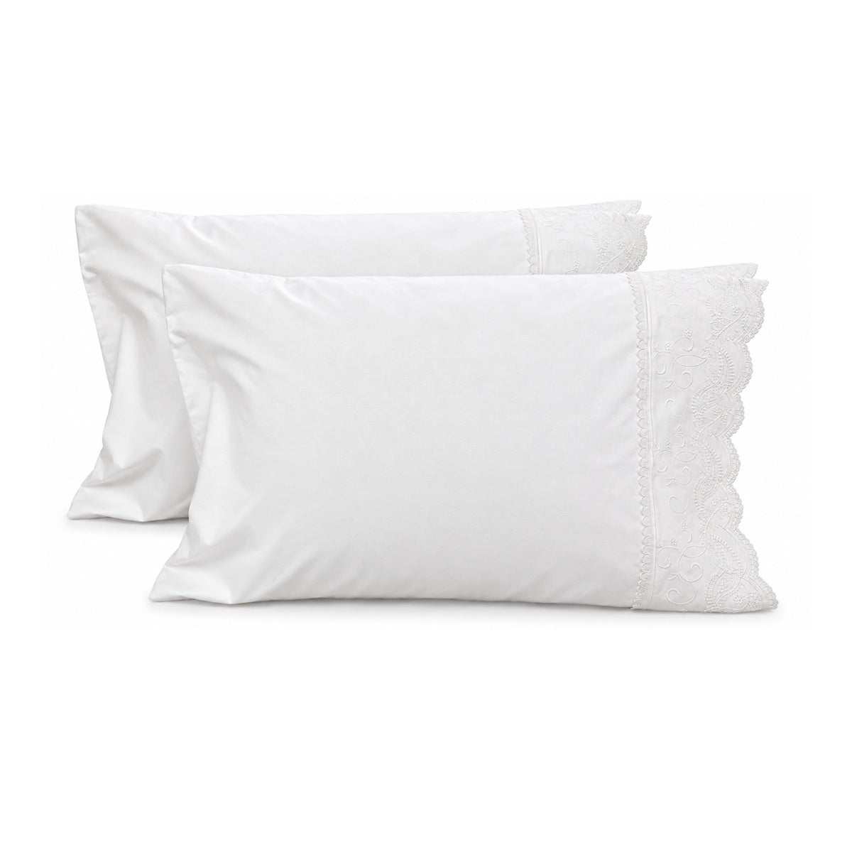 Cotton Pillowcase - Broderie Anglaise - Set of 2