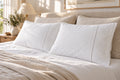 Cotton Pillowcase - Embroidered Floral - Set of 2