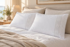 Cotton Pillowcase - Embroidered Lace